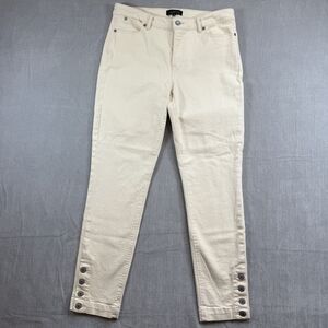 Talbots Jeans Womens 10L Cream Flawless Five-Pocket Slim Ankle Stretch Denim